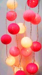 Pink Cotton Ball Style - fairy lights